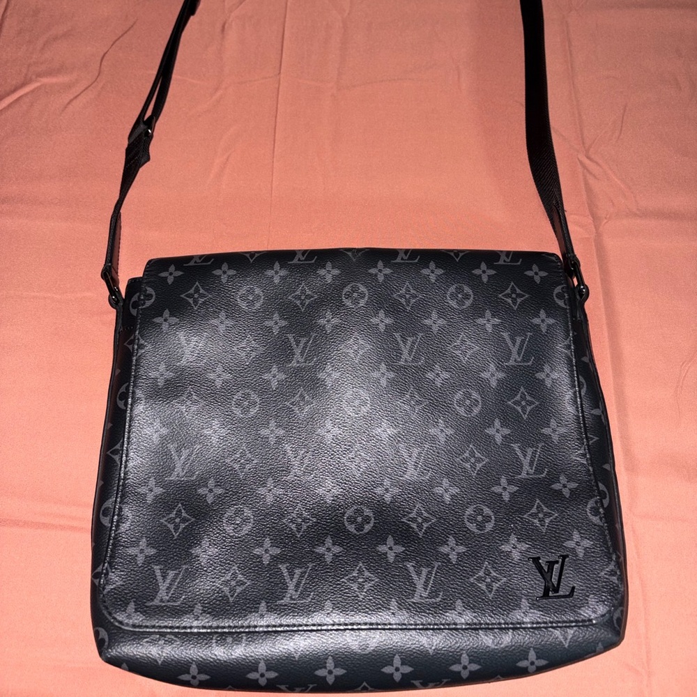 Louis Vuitton Gray on Black Monogram Messenger Bag
